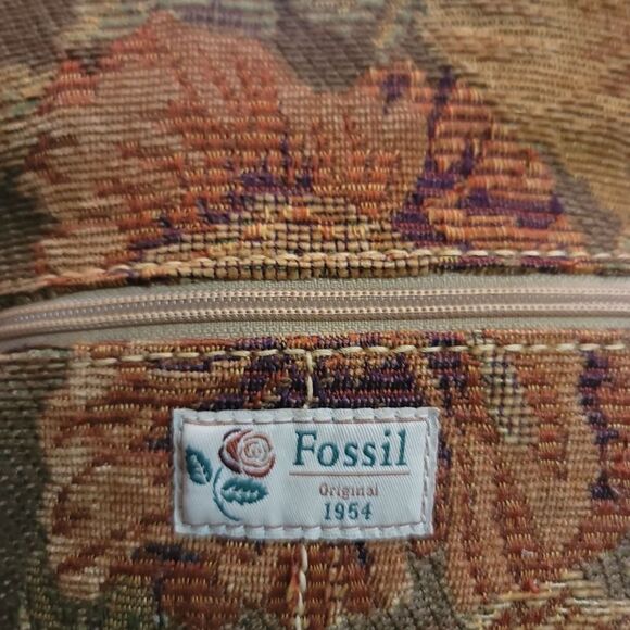 Fossil Brown and Tan Messenger Bag with Adjustable Strap - Picture 6 of 15